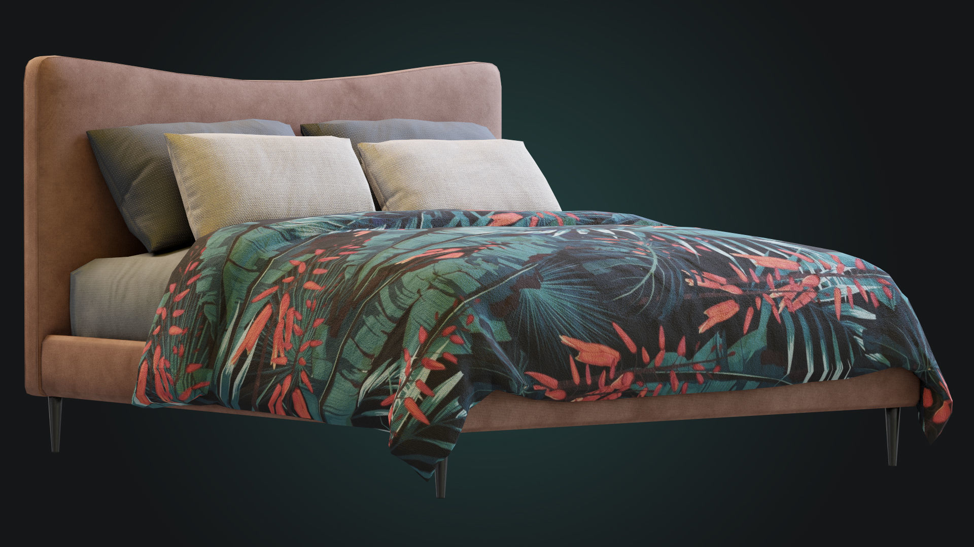 Myla Bed By West Elm Low-poly 3D model_8