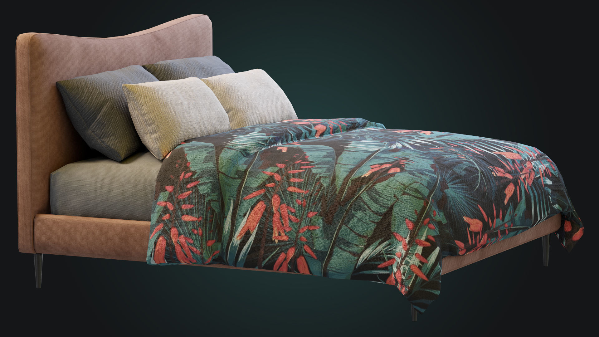 Myla Bed By West Elm Low-poly 3D model_9