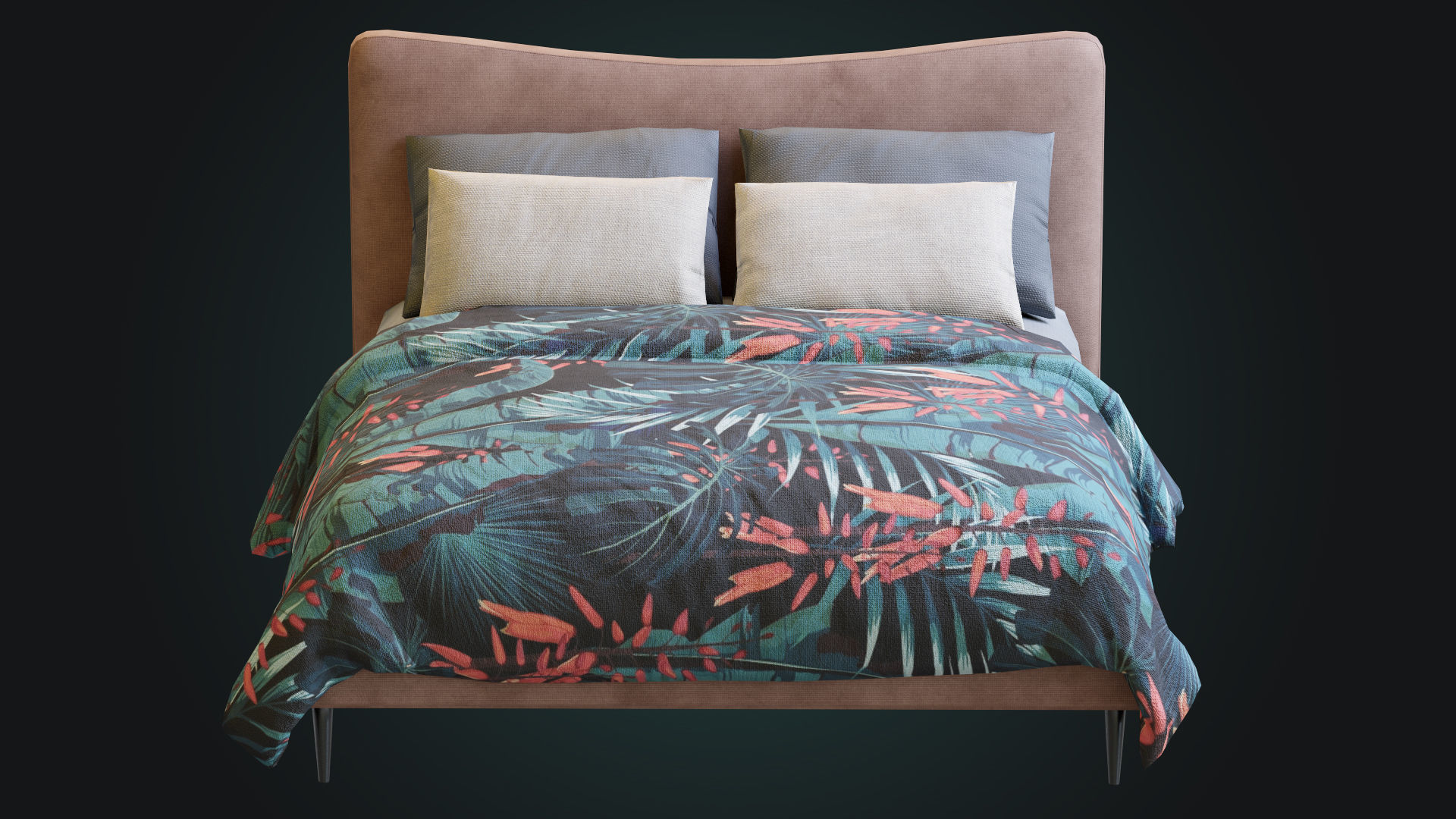 Myla Bed By West Elm Low-poly 3D model_14