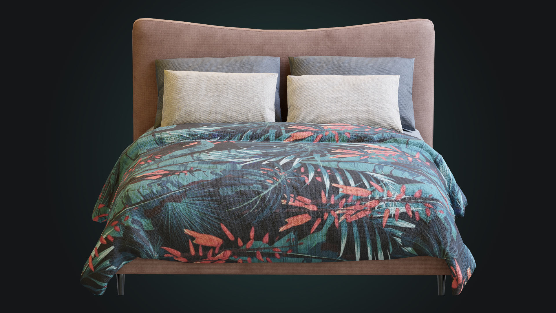 Myla Bed By West Elm Low-poly 3D model_7