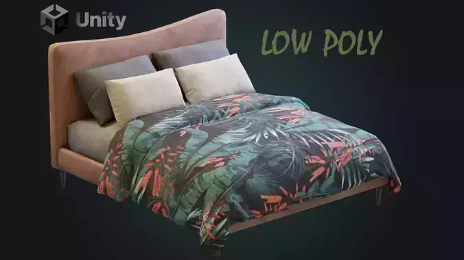 Myla Bed By West Elm Low-poly 3D model