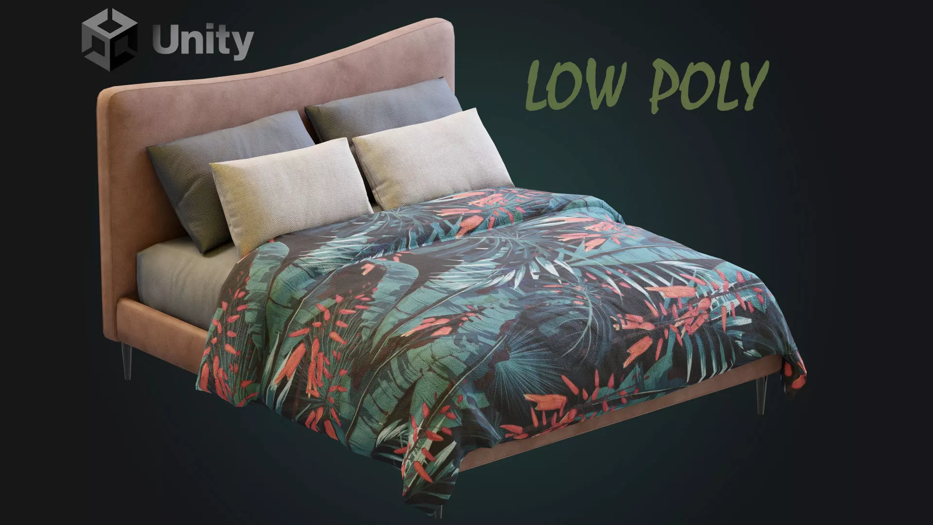 Myla Bed By West Elm Low-poly 3D model_0