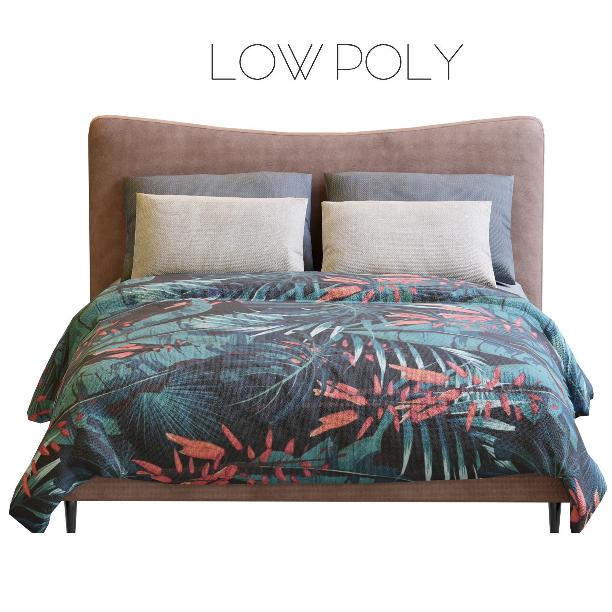 Myla Bed By West Elm Low-poly 3D model_15