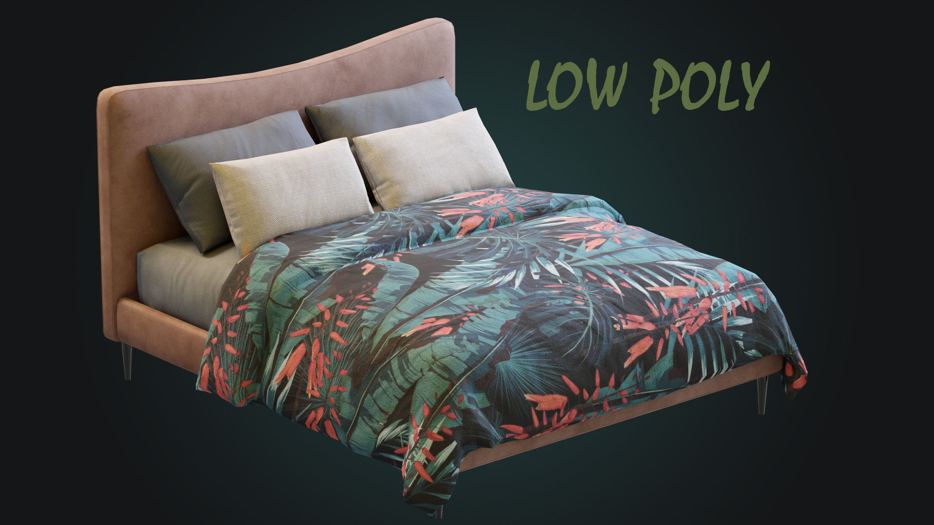 Myla Bed By West Elm Low-poly 3D model_20