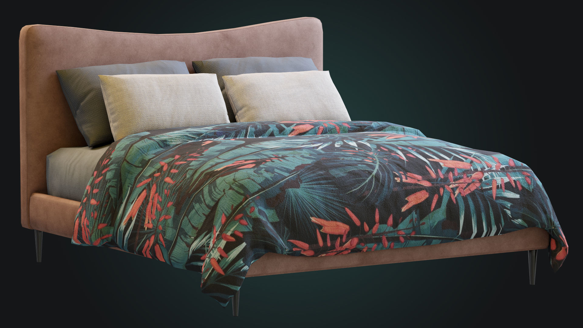 Myla Bed By West Elm Low-poly 3D model_12