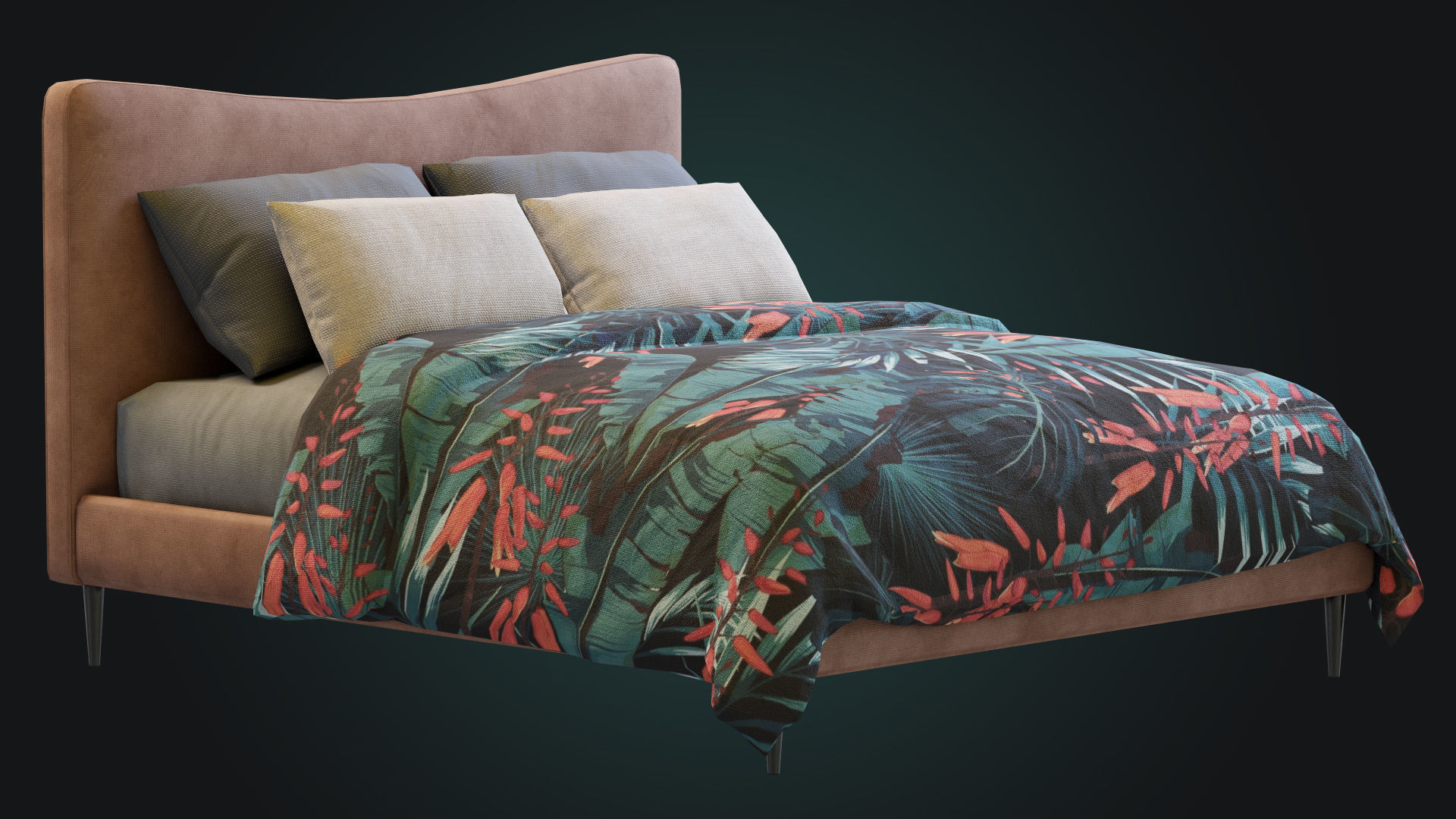 Myla Bed By West Elm Low-poly 3D model_10