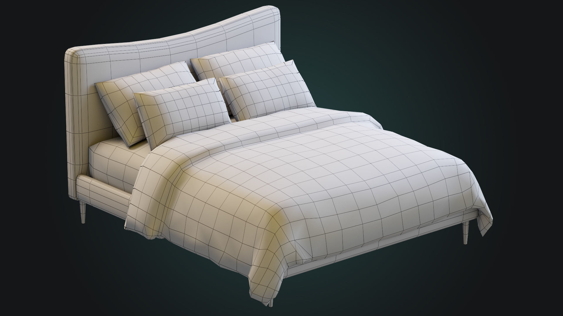 Myla Bed By West Elm Low-poly 3D model_3