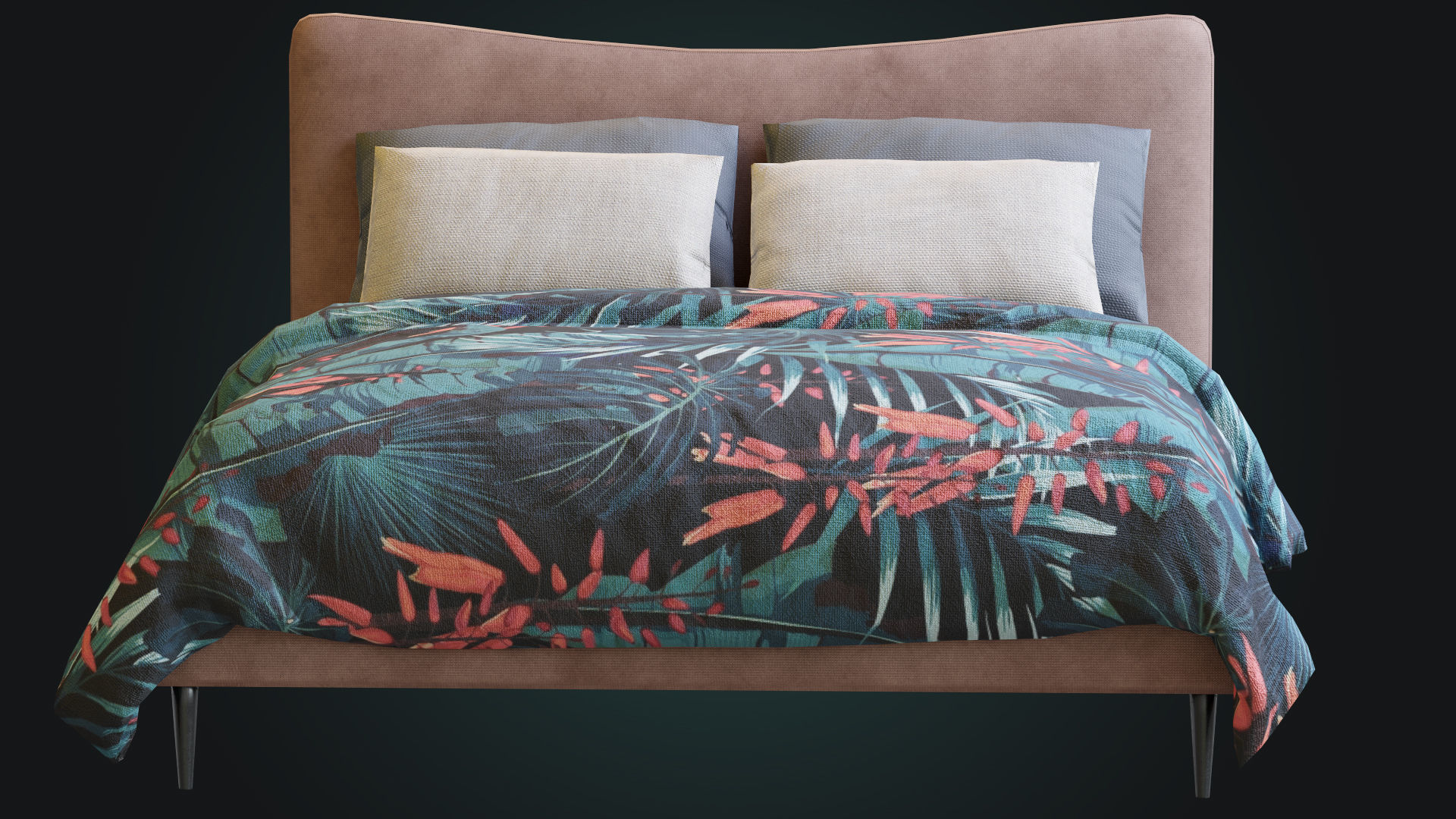 Myla Bed By West Elm Low-poly 3D model_11