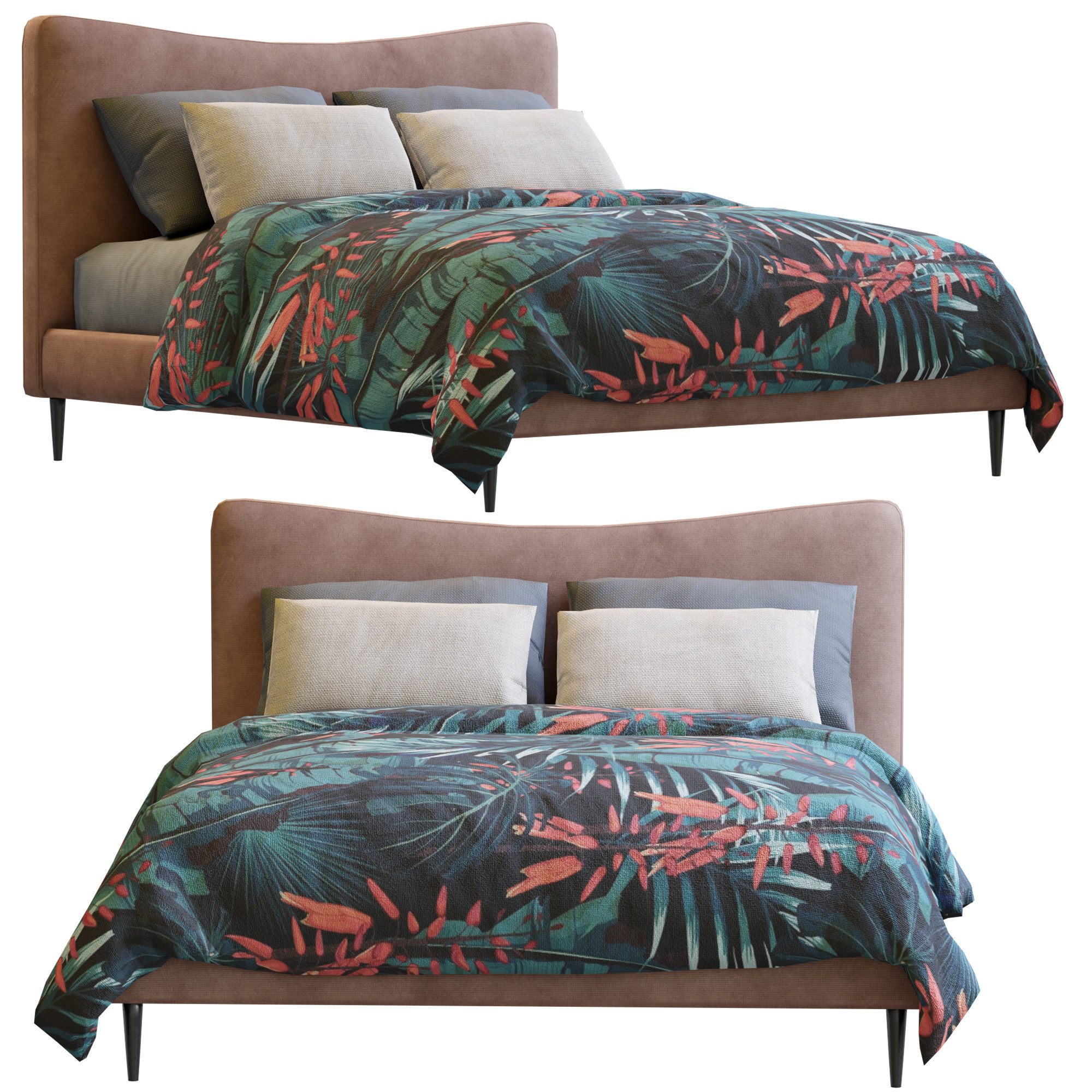 Myla Bed By West Elm Low-poly 3D model_16