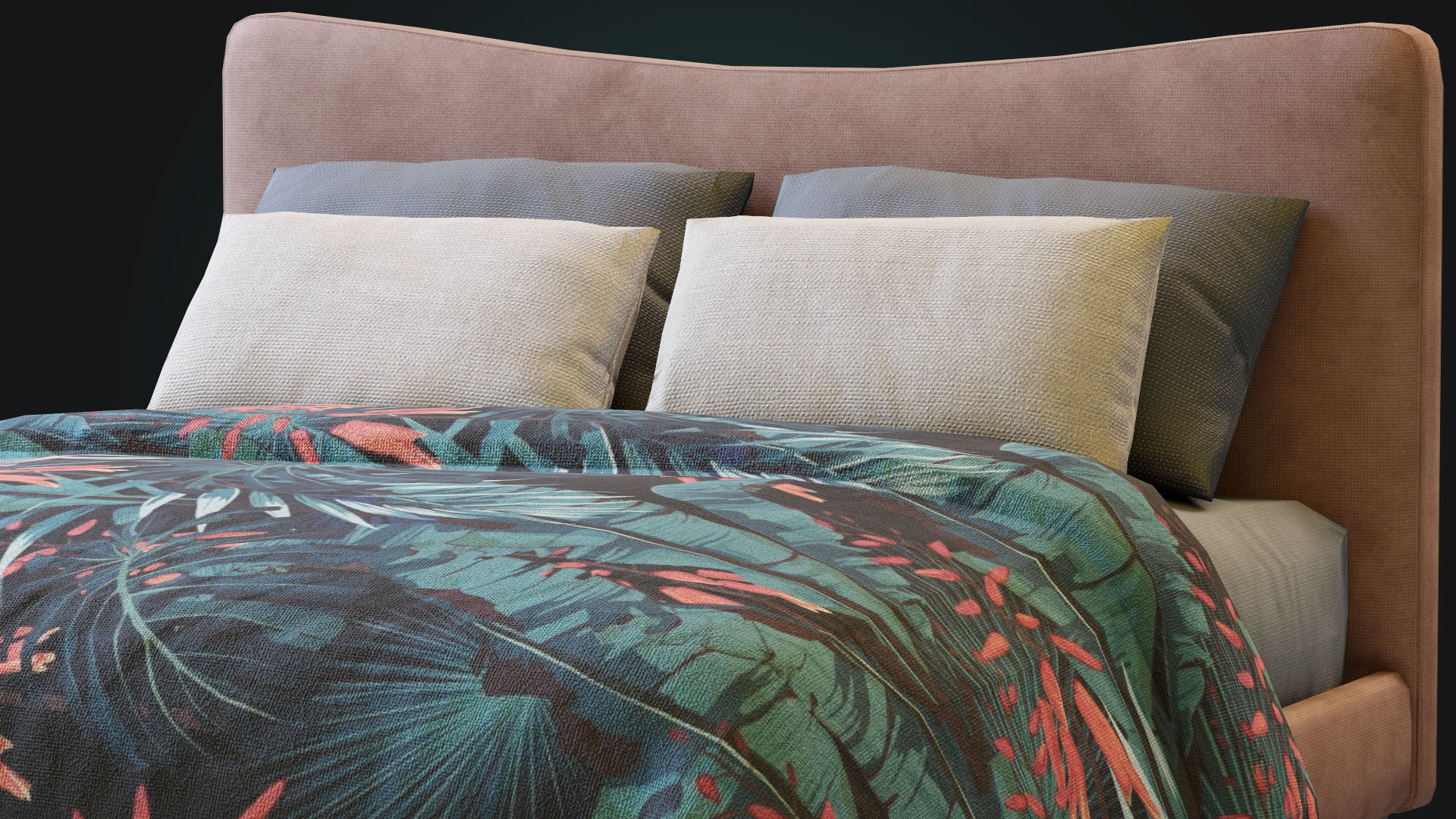 Myla Bed By West Elm Low-poly 3D model_6