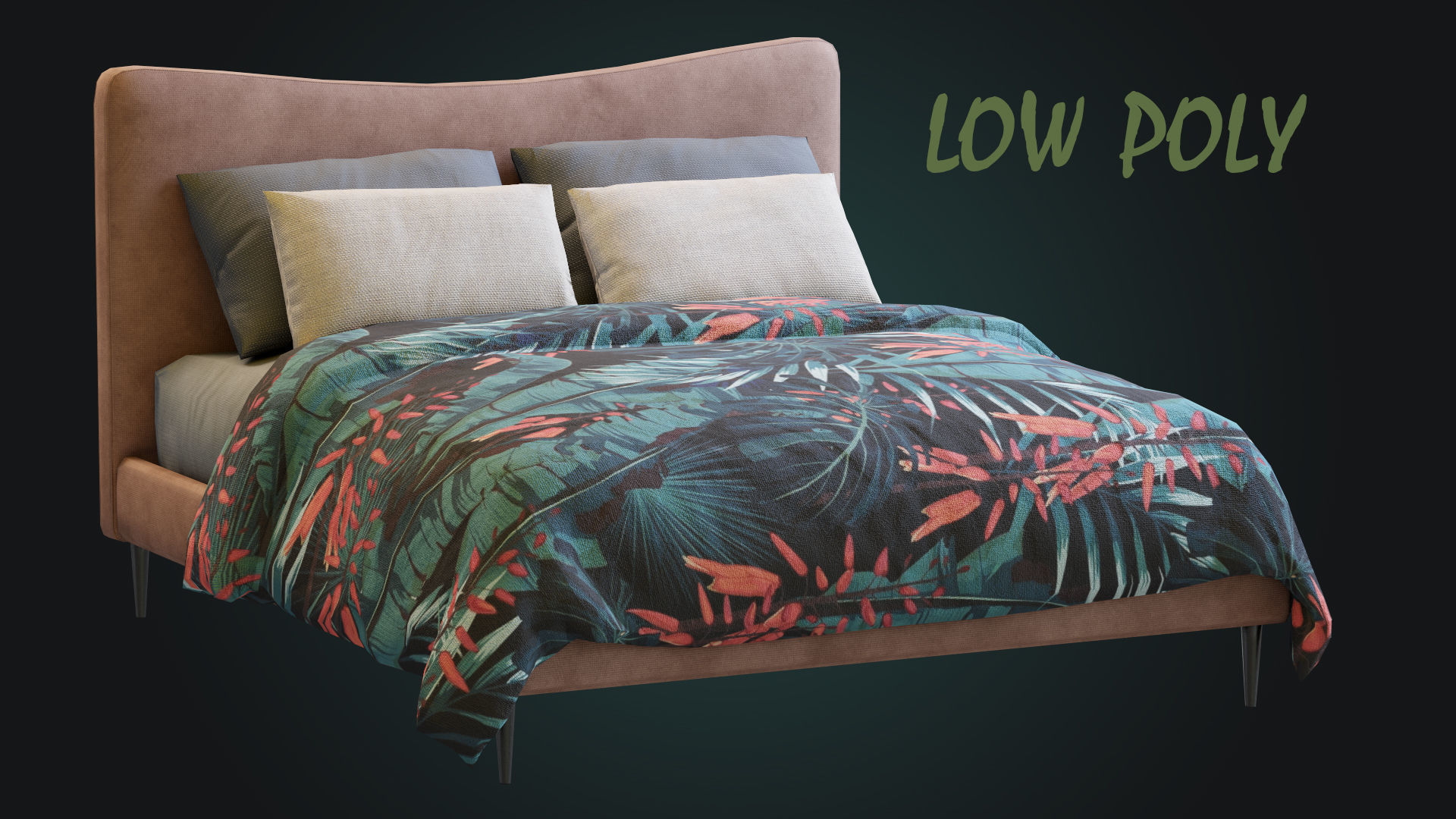 Myla Bed By West Elm Low-poly 3D model_21