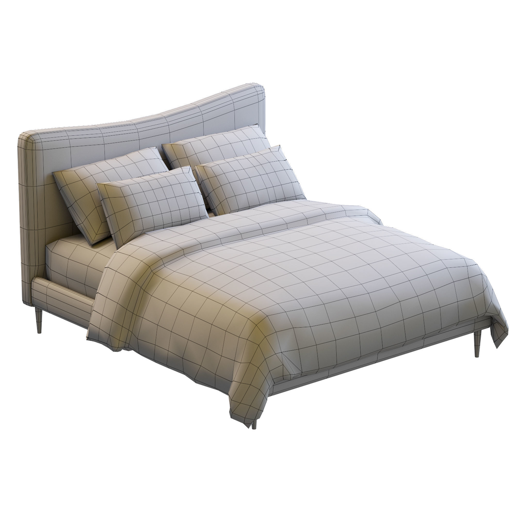 Myla Bed By West Elm Low-poly 3D model_17