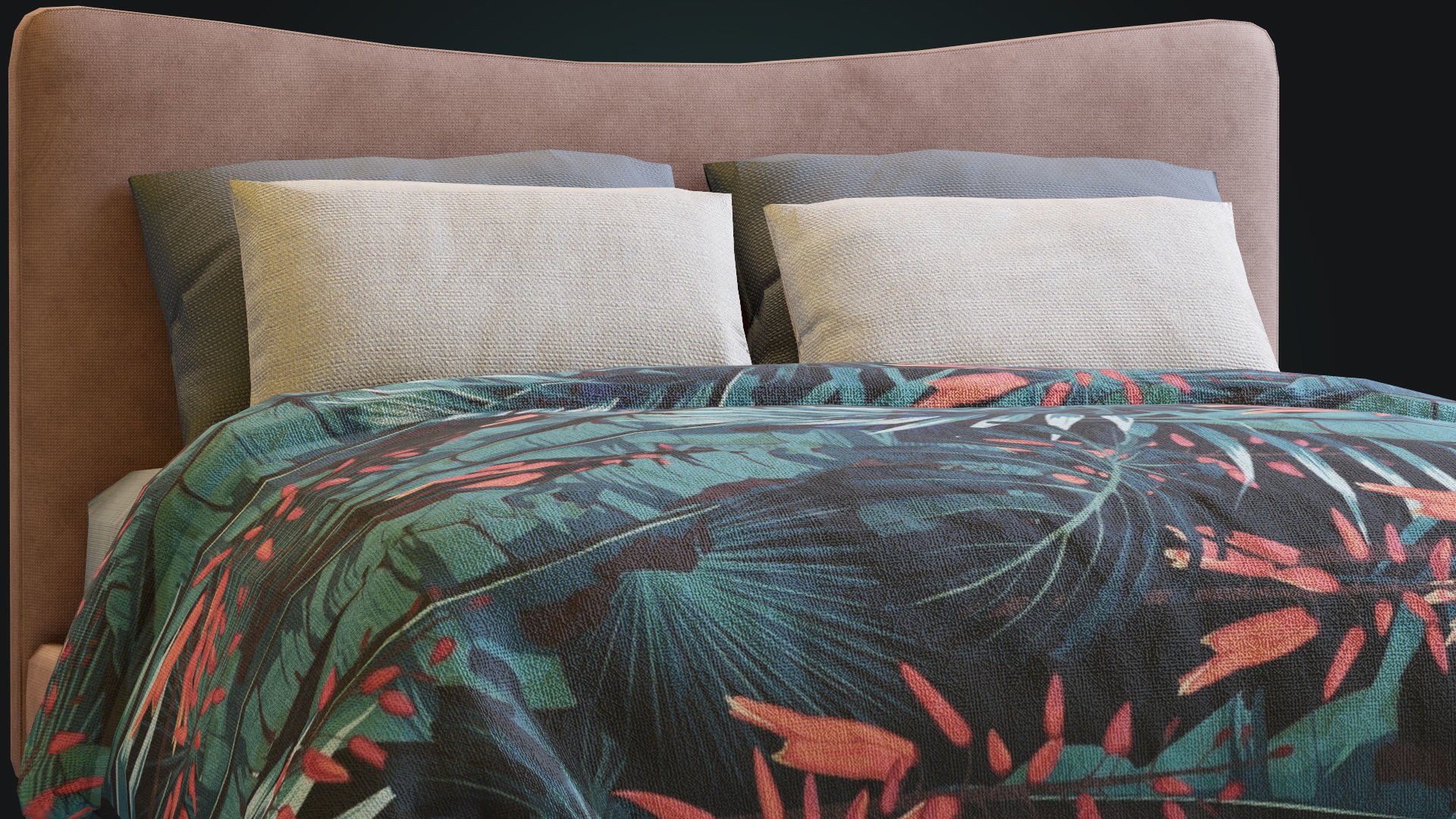 Myla Bed By West Elm Low-poly 3D model_2