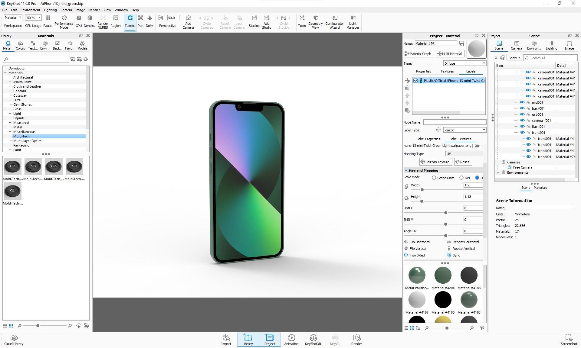 Apple iPhone 13 mini Green Low-poly 3D model_29