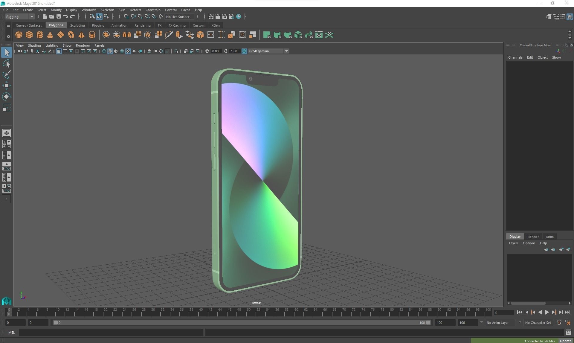 Apple iPhone 13 mini Green Low-poly 3D model_28