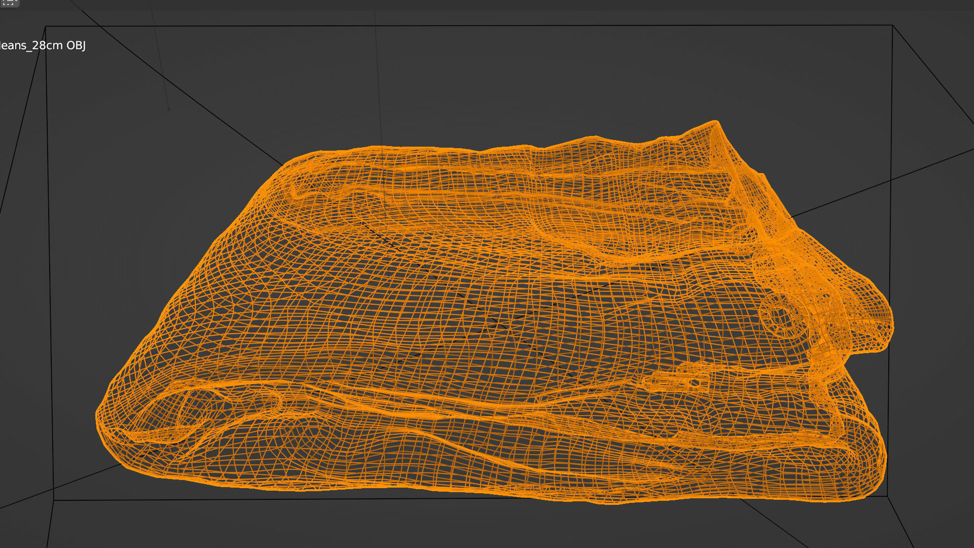 folded dark grey jeans pants for wardrobe 3D model_5