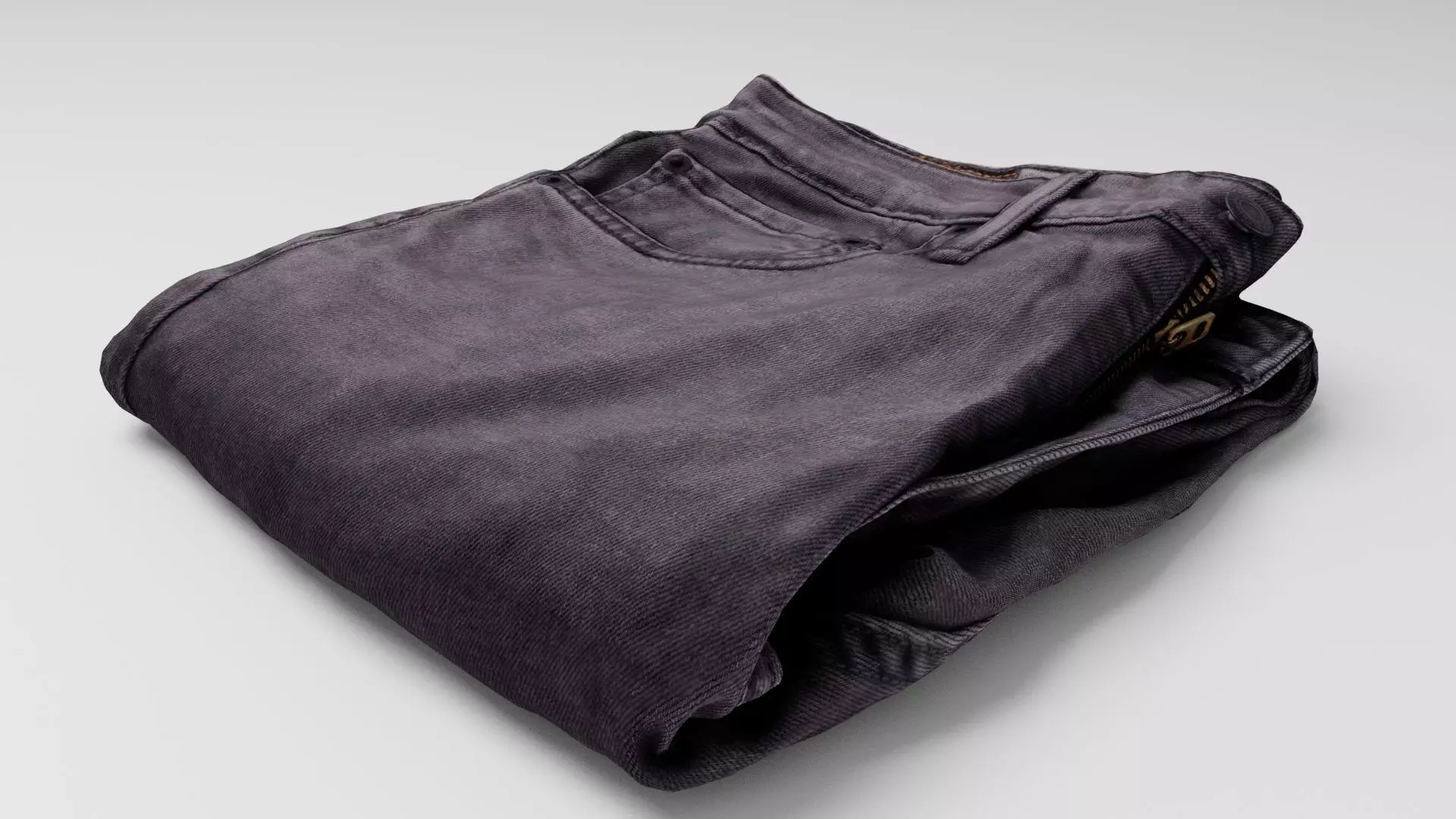 folded dark grey jeans pants for wardrobe 3D model_0
