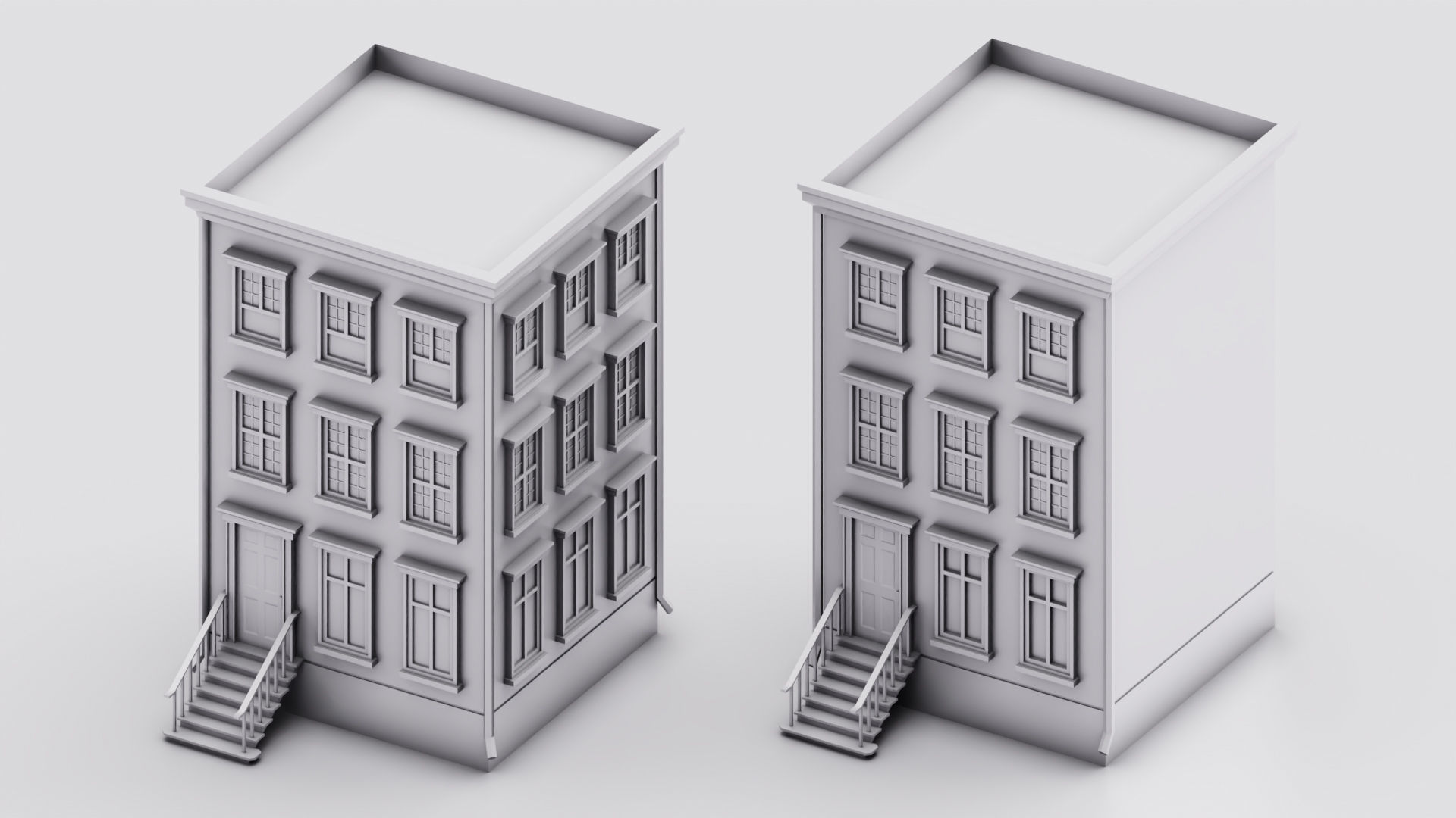 Lowpoly Cartoon Building 01 Low-poly 3D model_6