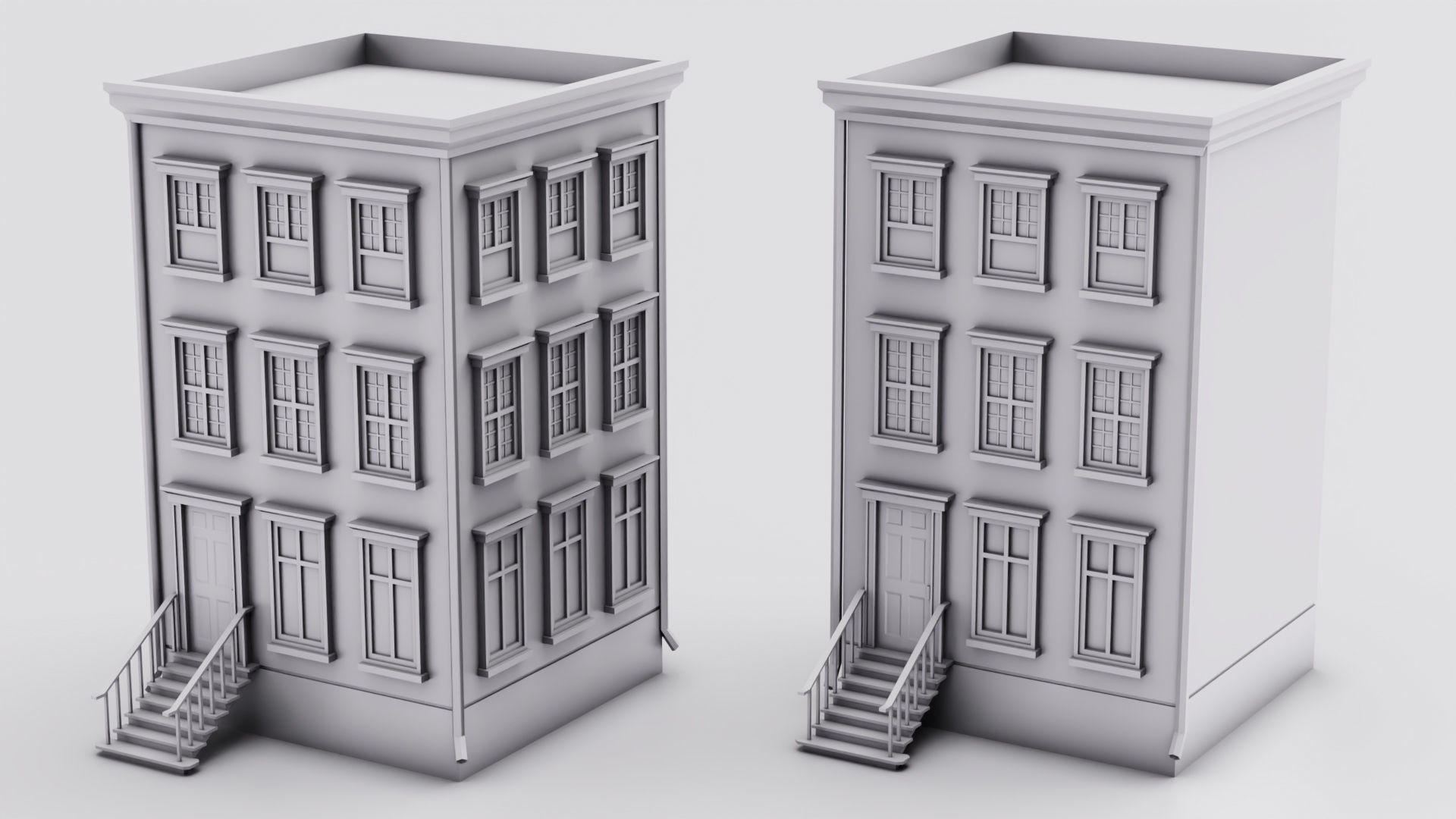 Lowpoly Cartoon Building 01 Low-poly 3D model_5