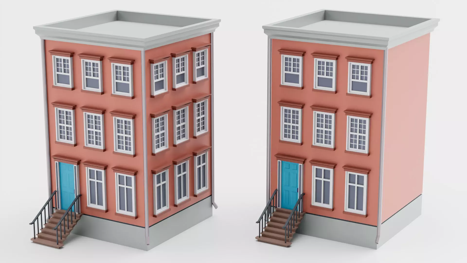 Lowpoly Cartoon Building 01 Low-poly 3D model_0