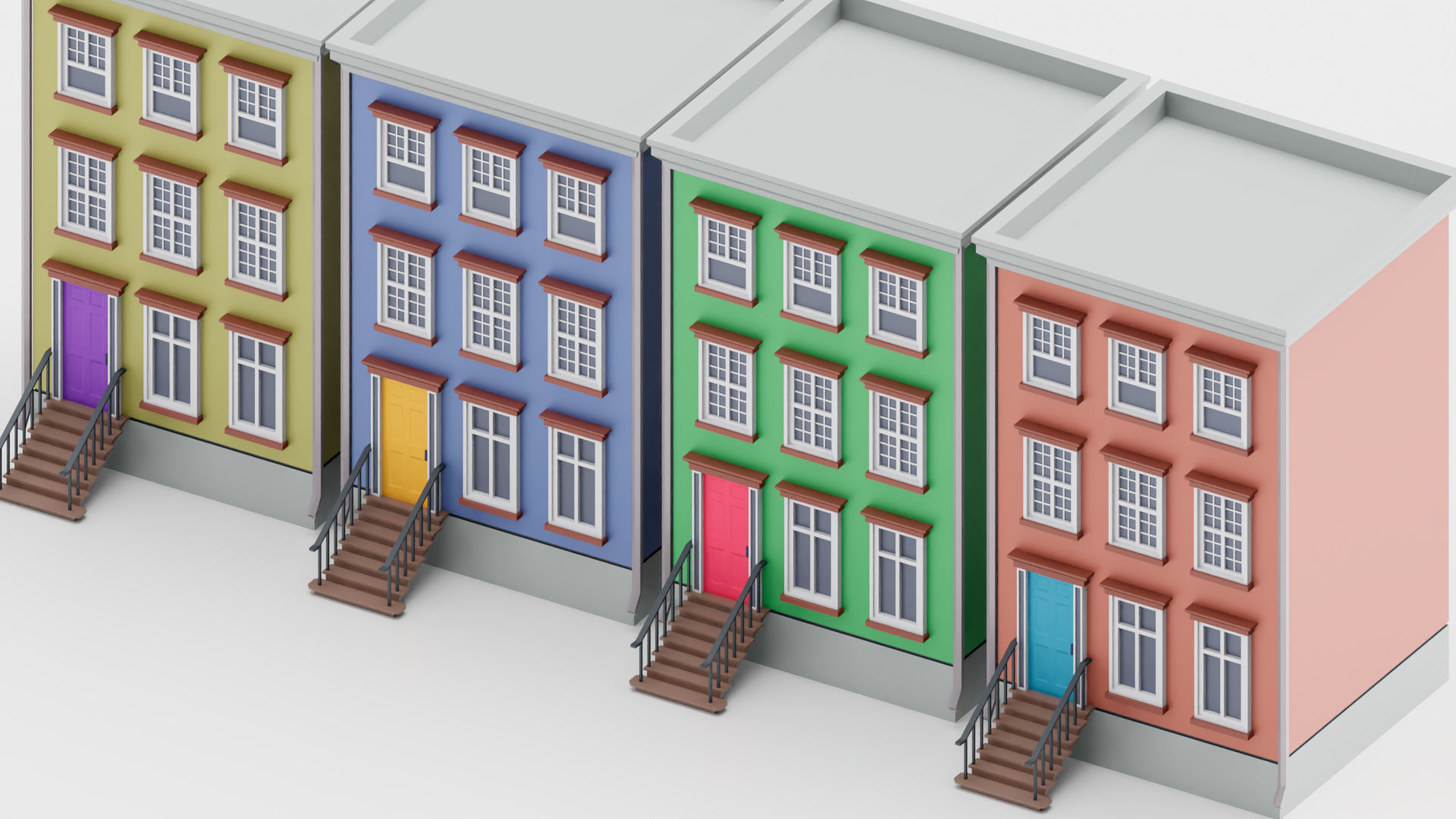 Lowpoly Cartoon Building 01 Low-poly 3D model_8