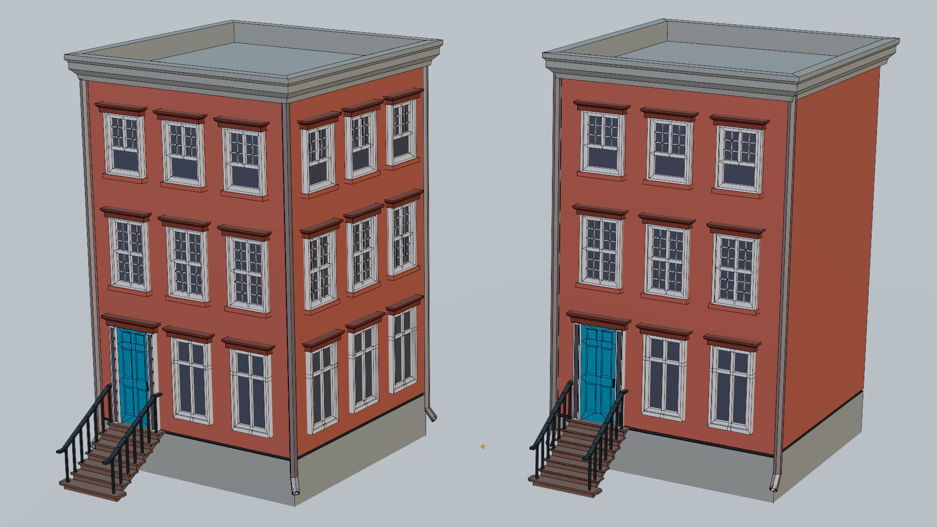 Lowpoly Cartoon Building 01 Low-poly 3D model_11