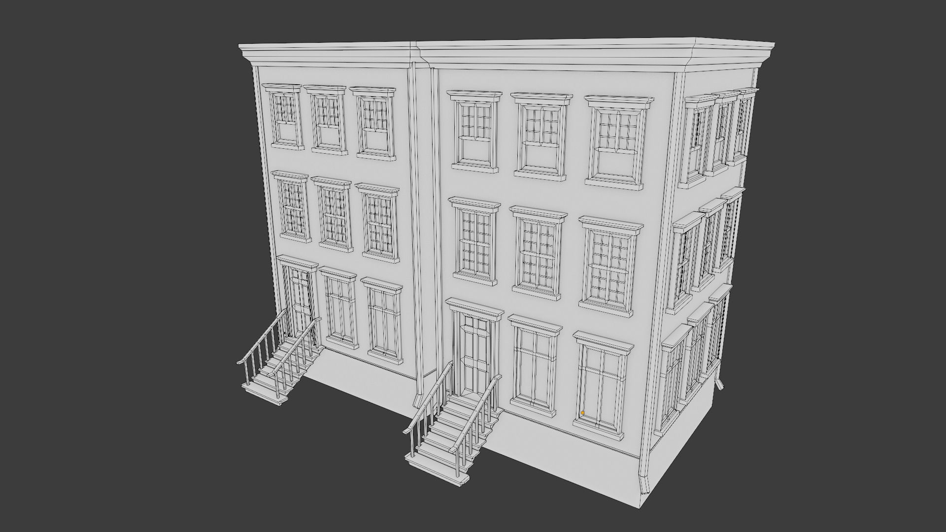 Lowpoly Cartoon Building 01 Low-poly 3D model_10