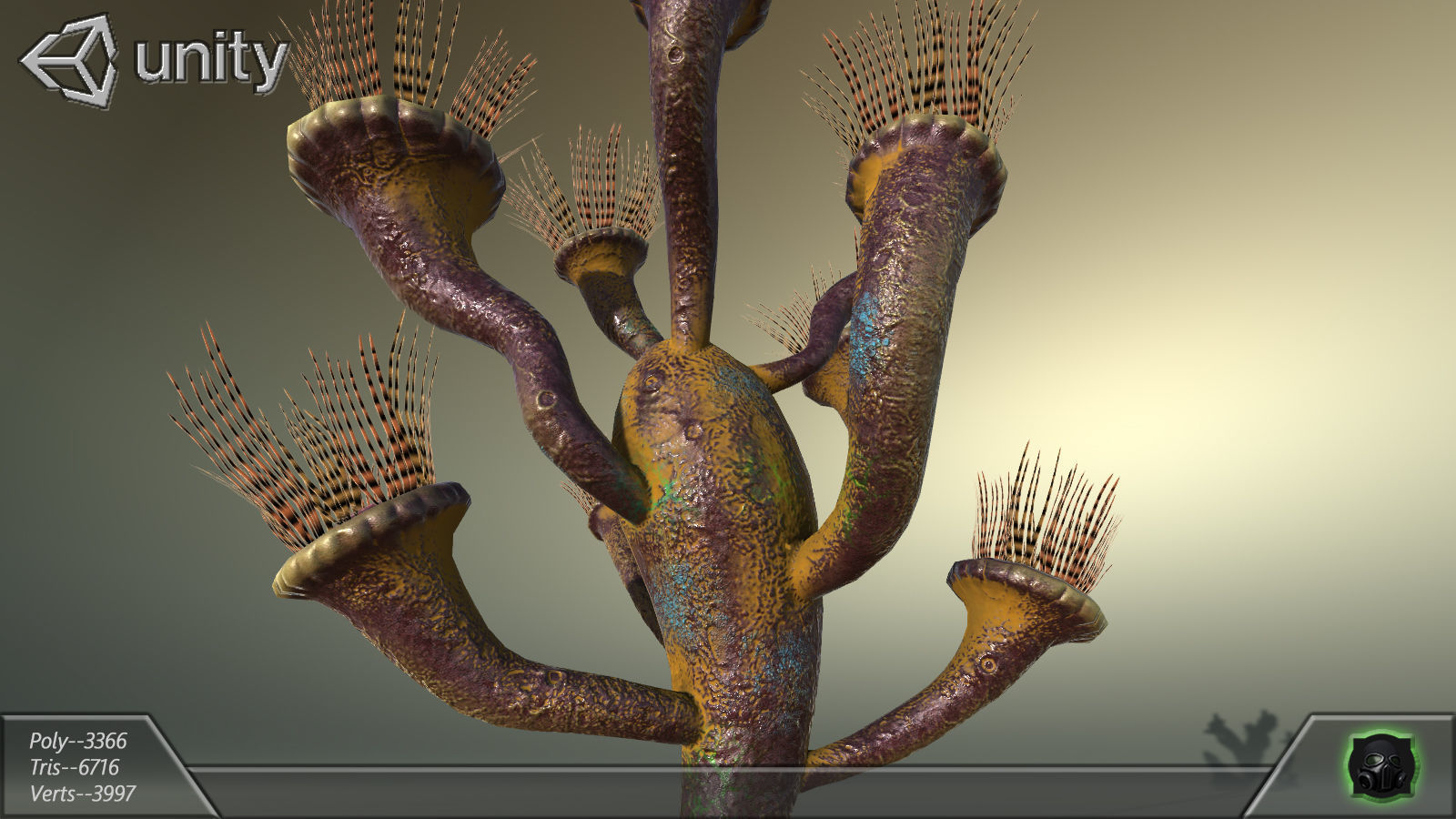 Alien flora - plant 30 Low-poly 3D model_5