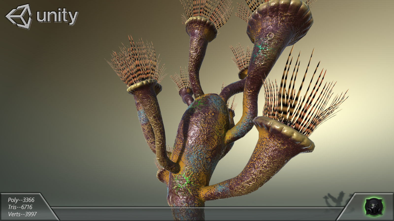 Alien flora - plant 30 Low-poly 3D model_1