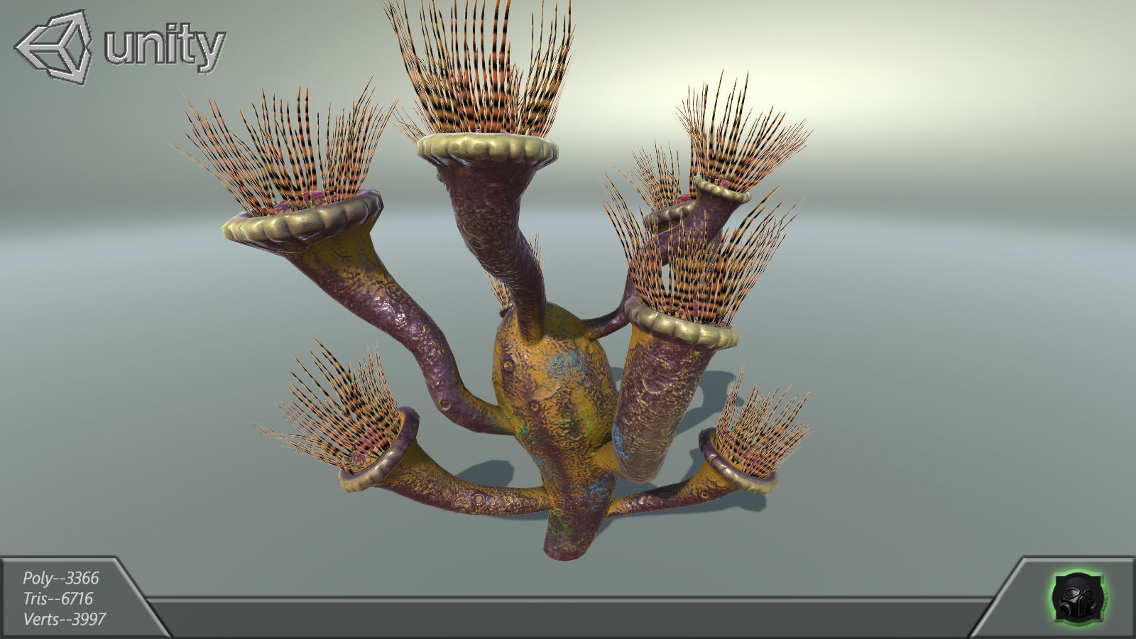 Alien flora - plant 30 Low-poly 3D model_10