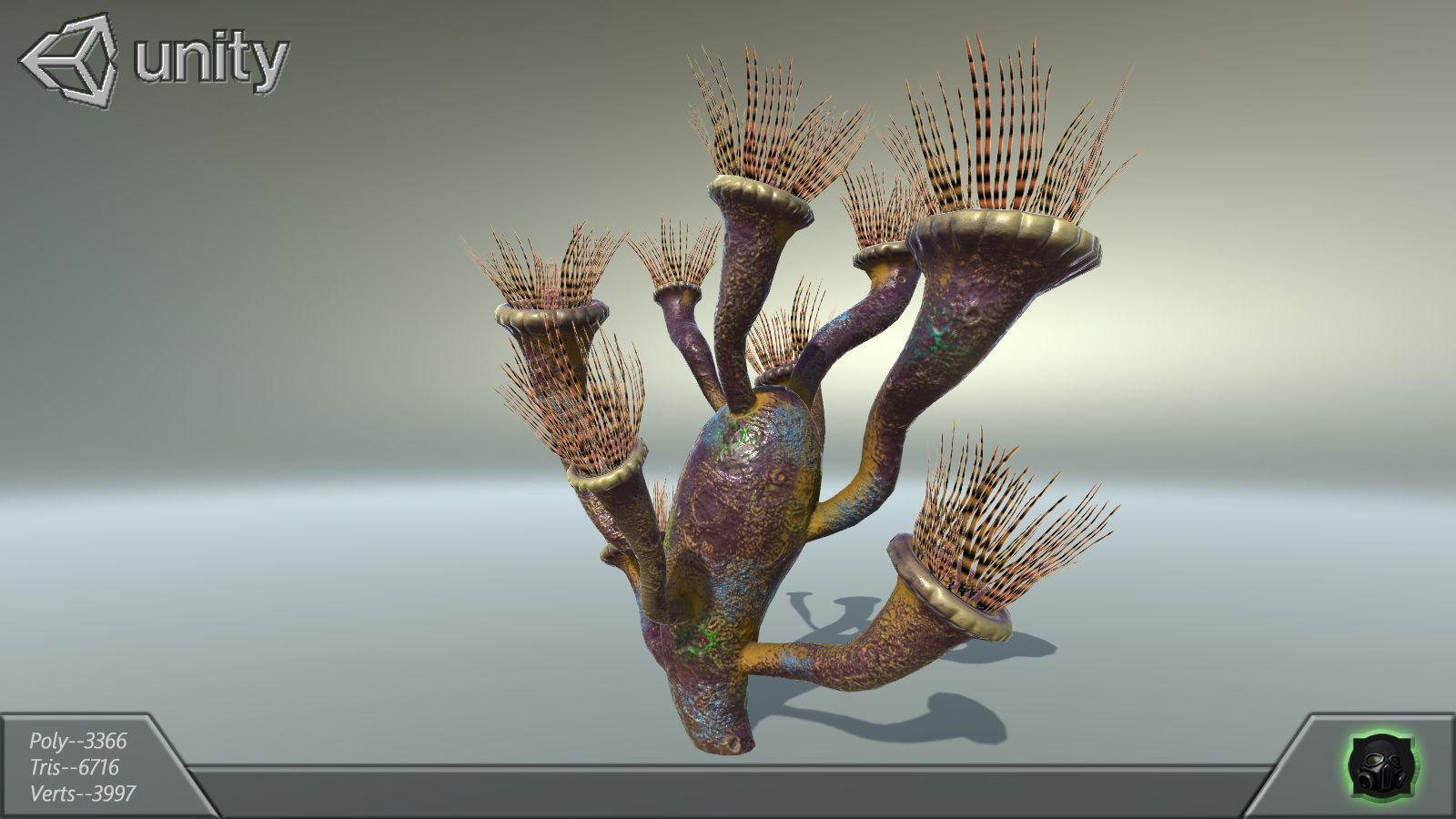 Alien flora - plant 30 Low-poly 3D model_2