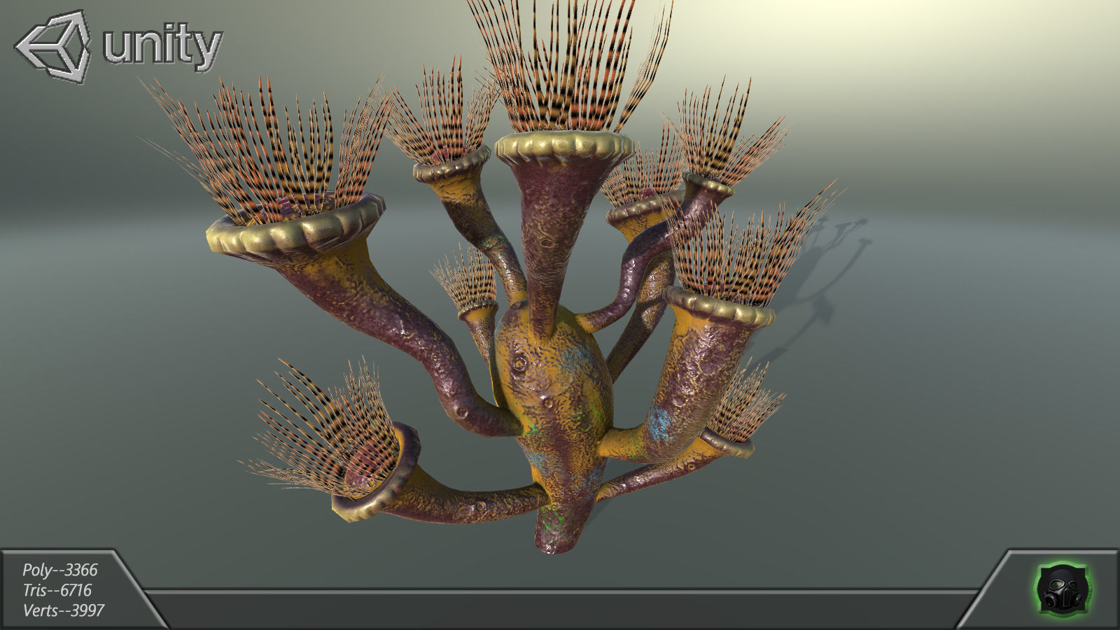 Alien flora - plant 30 Low-poly 3D model_9