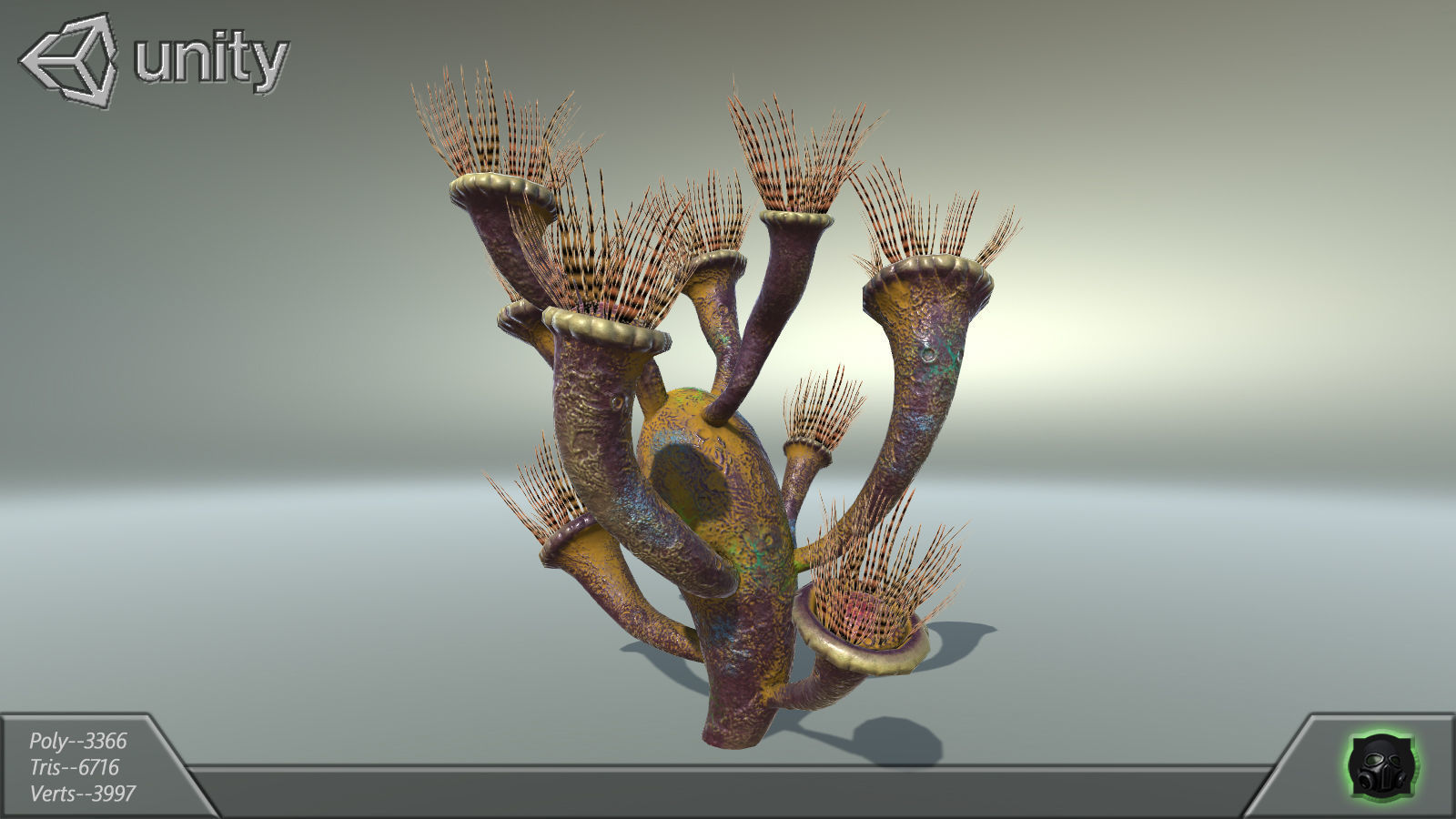 Alien flora - plant 30 Low-poly 3D model_4