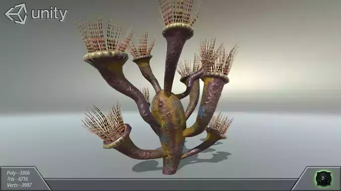  Alien flora - plant 30 Low-poly 3D model