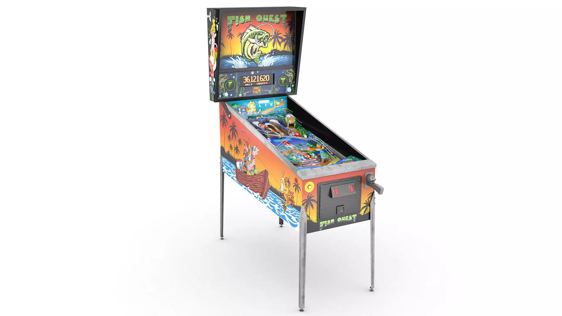 Pinball lowpoly Fish Quest Low-poly 3D model_0