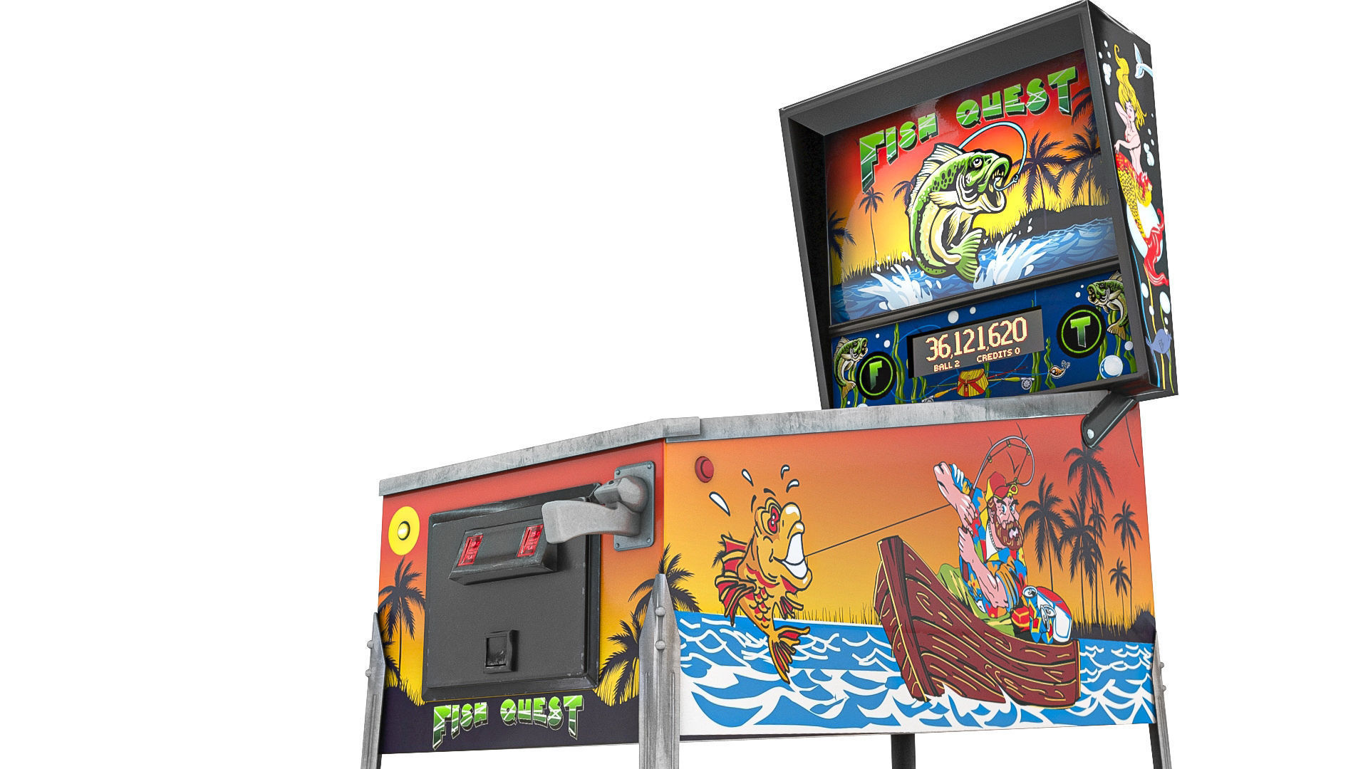 Pinball lowpoly Fish Quest Low-poly 3D model_10