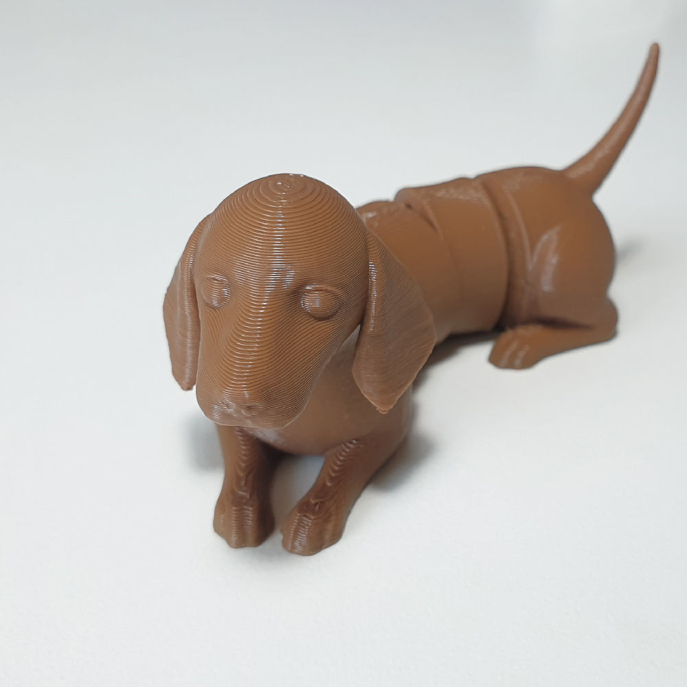flexi dachshund dog 3D print model_2