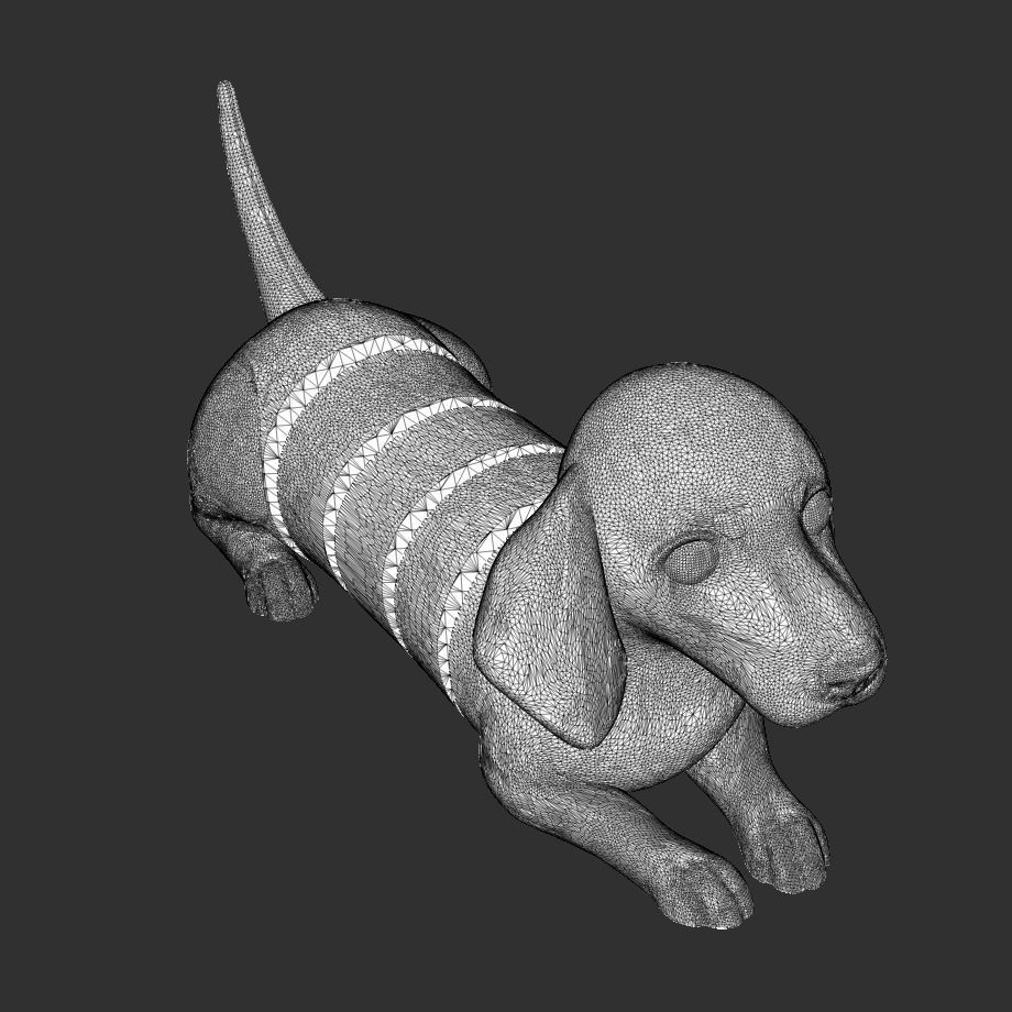 flexi dachshund dog 3D print model_9