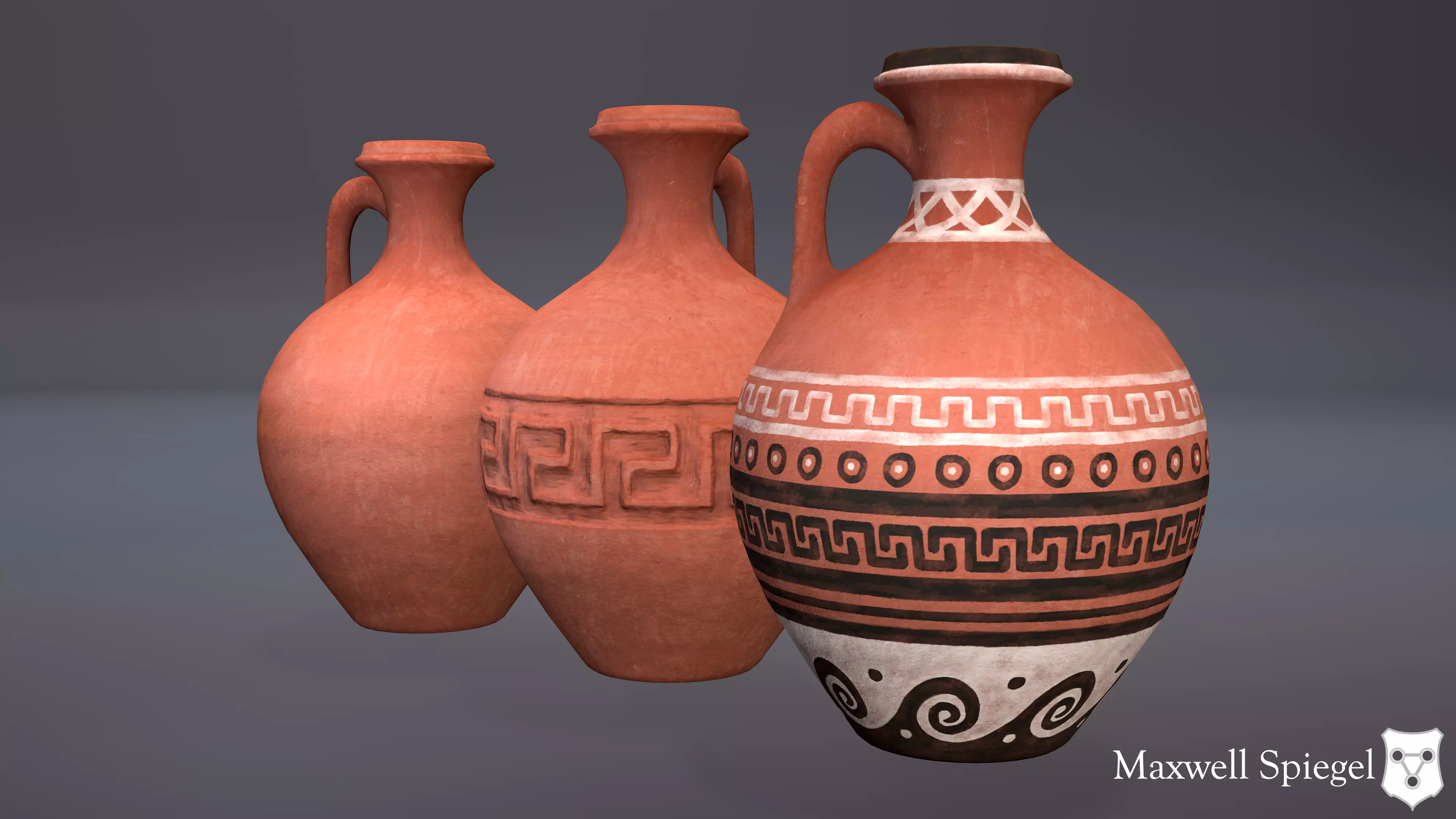 Pottery 3A Pitcher Low-poly 3D model_0