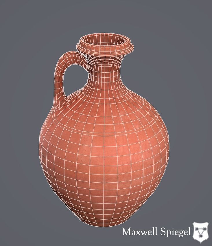 Pottery 3A Pitcher Low-poly 3D model_2