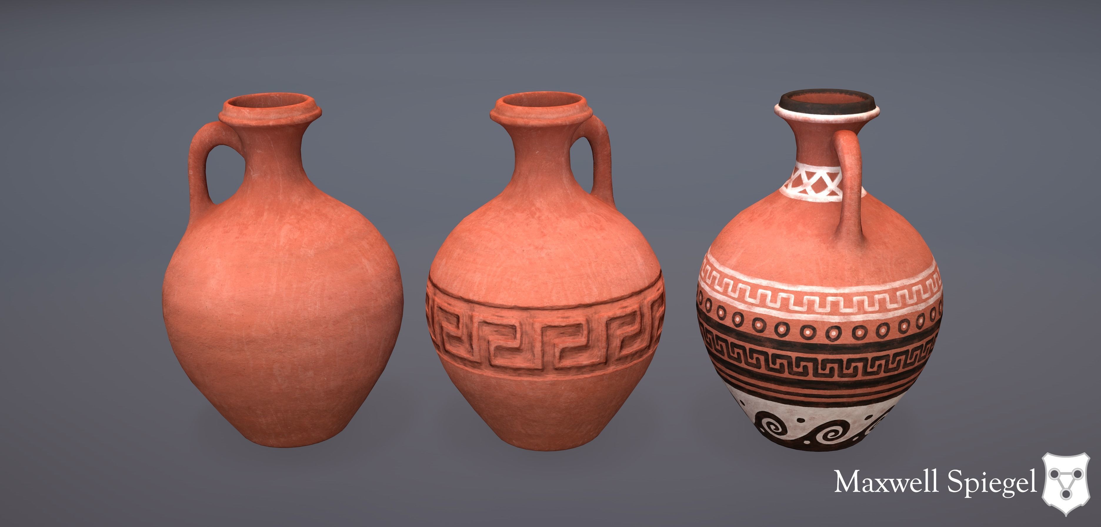 Pottery 3A Pitcher Low-poly 3D model_1