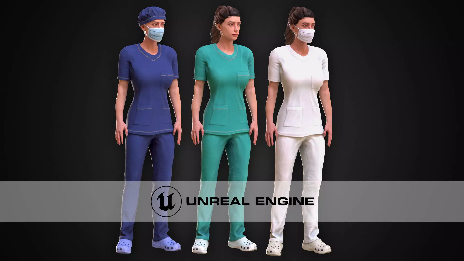 Medic Female Low-poly 3D model_0