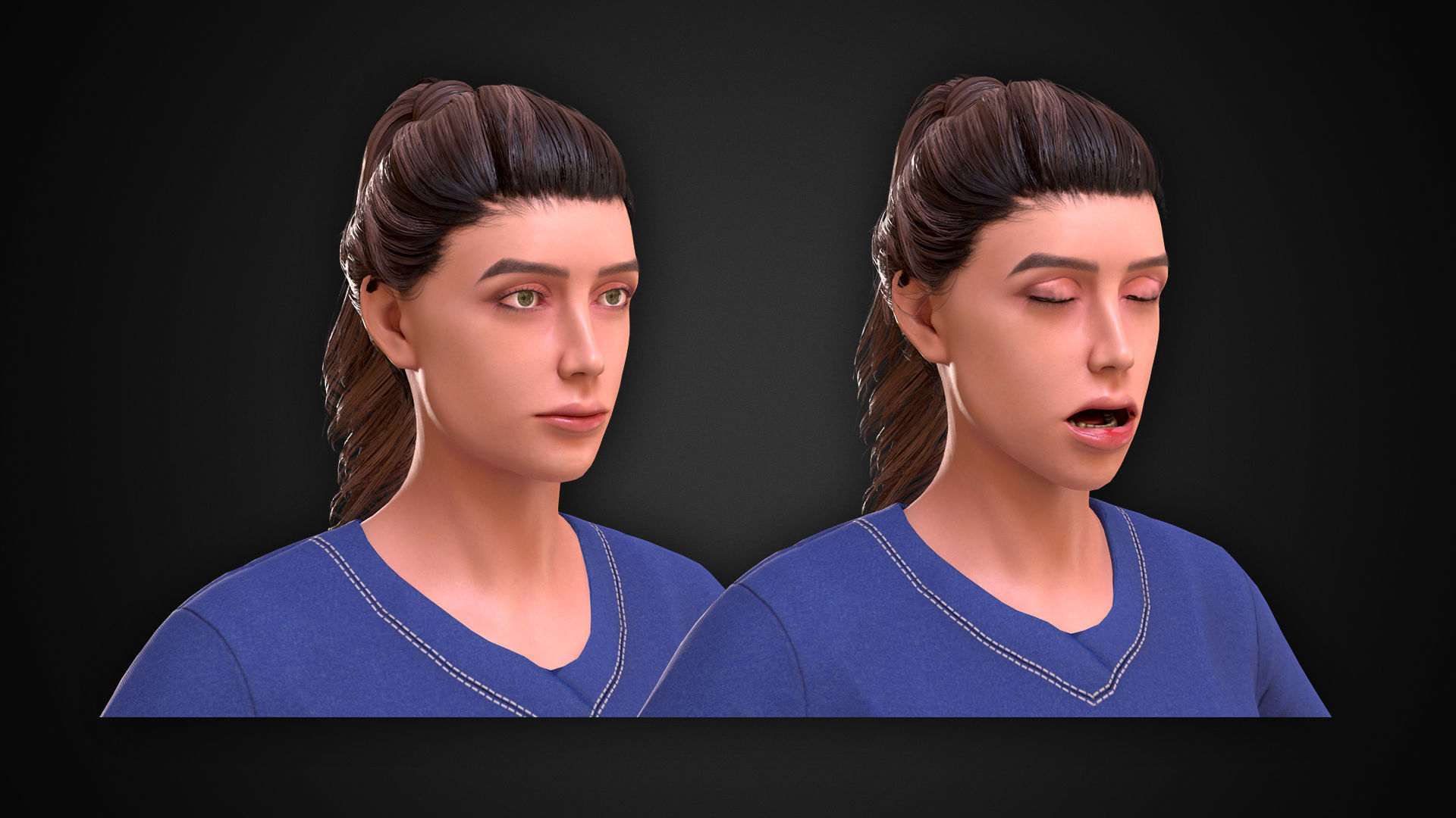 Medic Female Low-poly 3D model_9