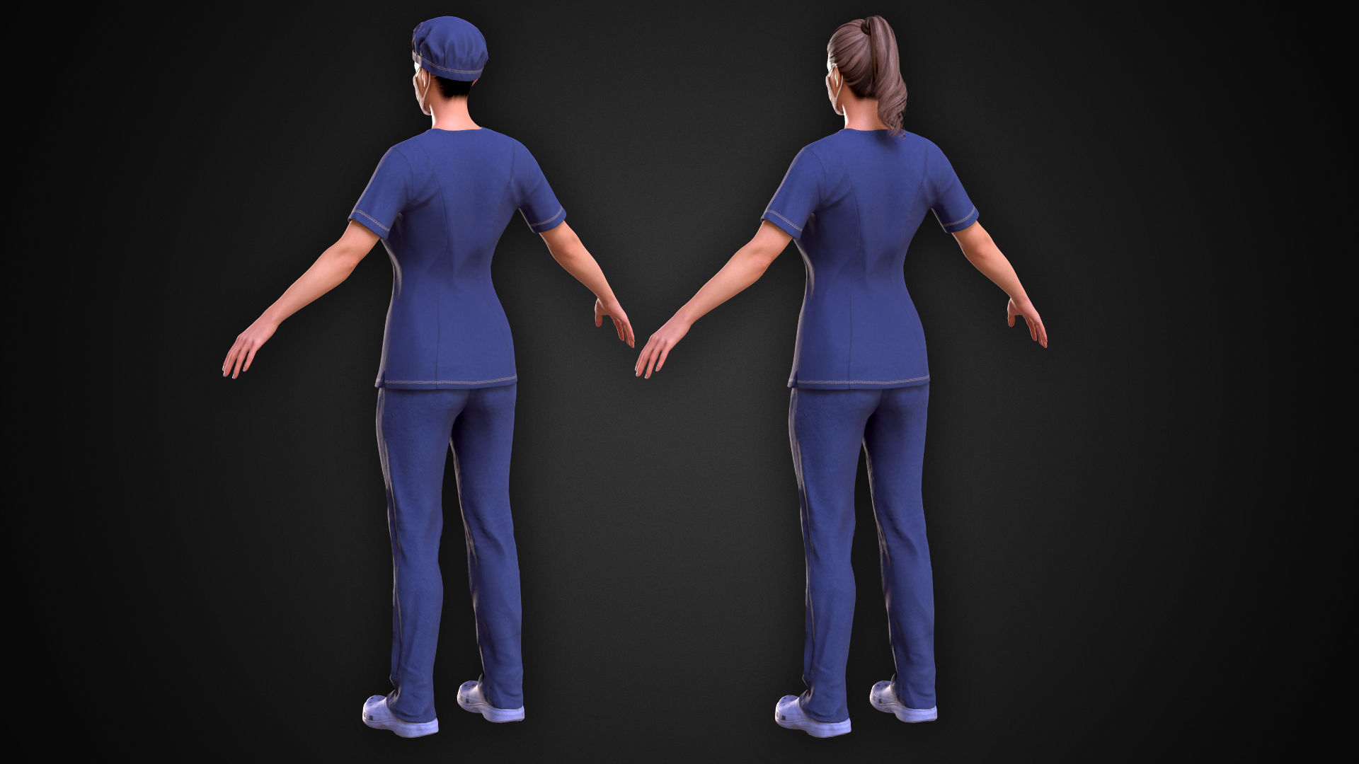 Medic Female Low-poly 3D model_8