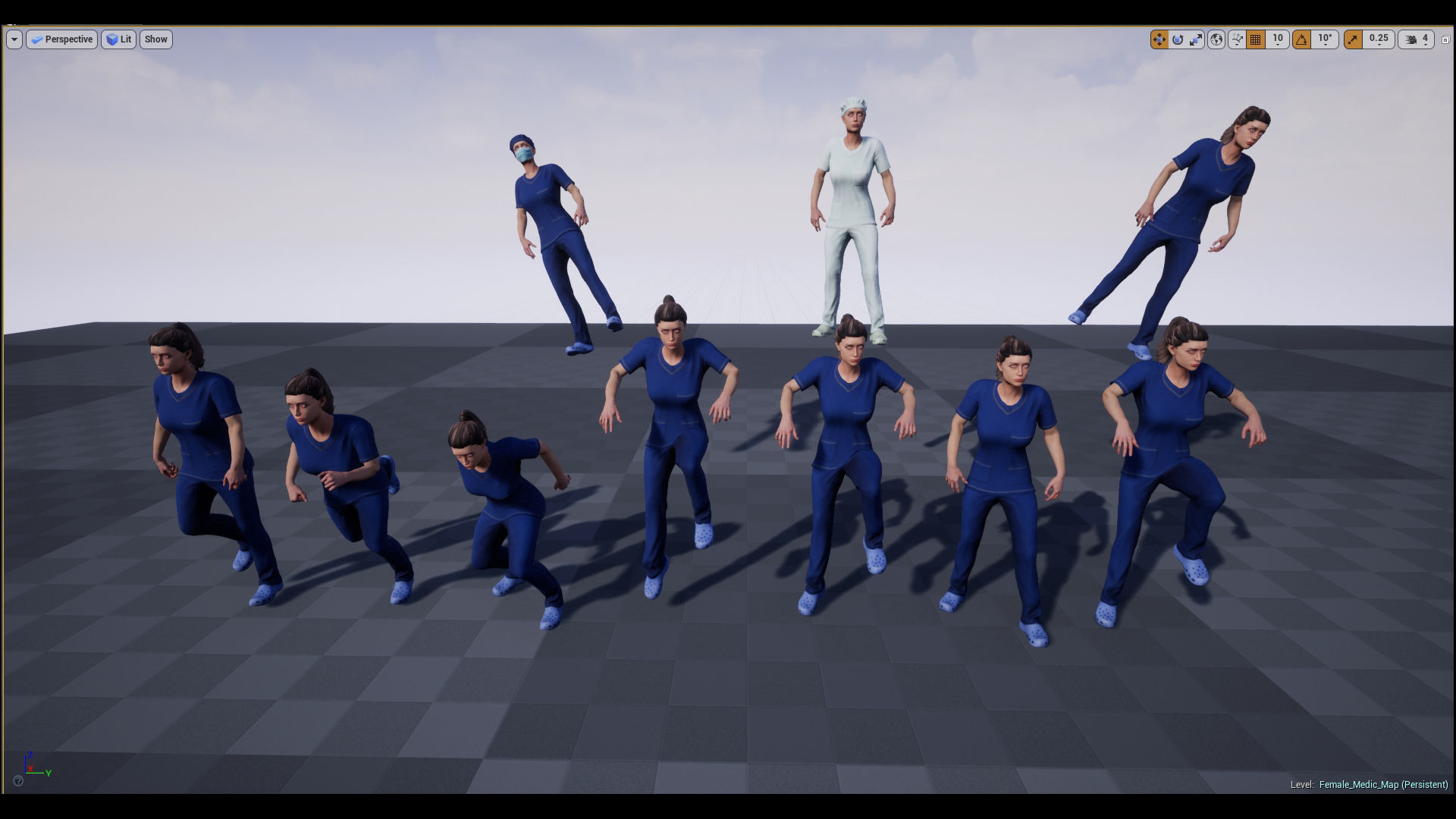 Medic Female Low-poly 3D model_11