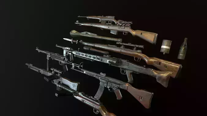 WW2 German Weapons Pack 3D Model Collection