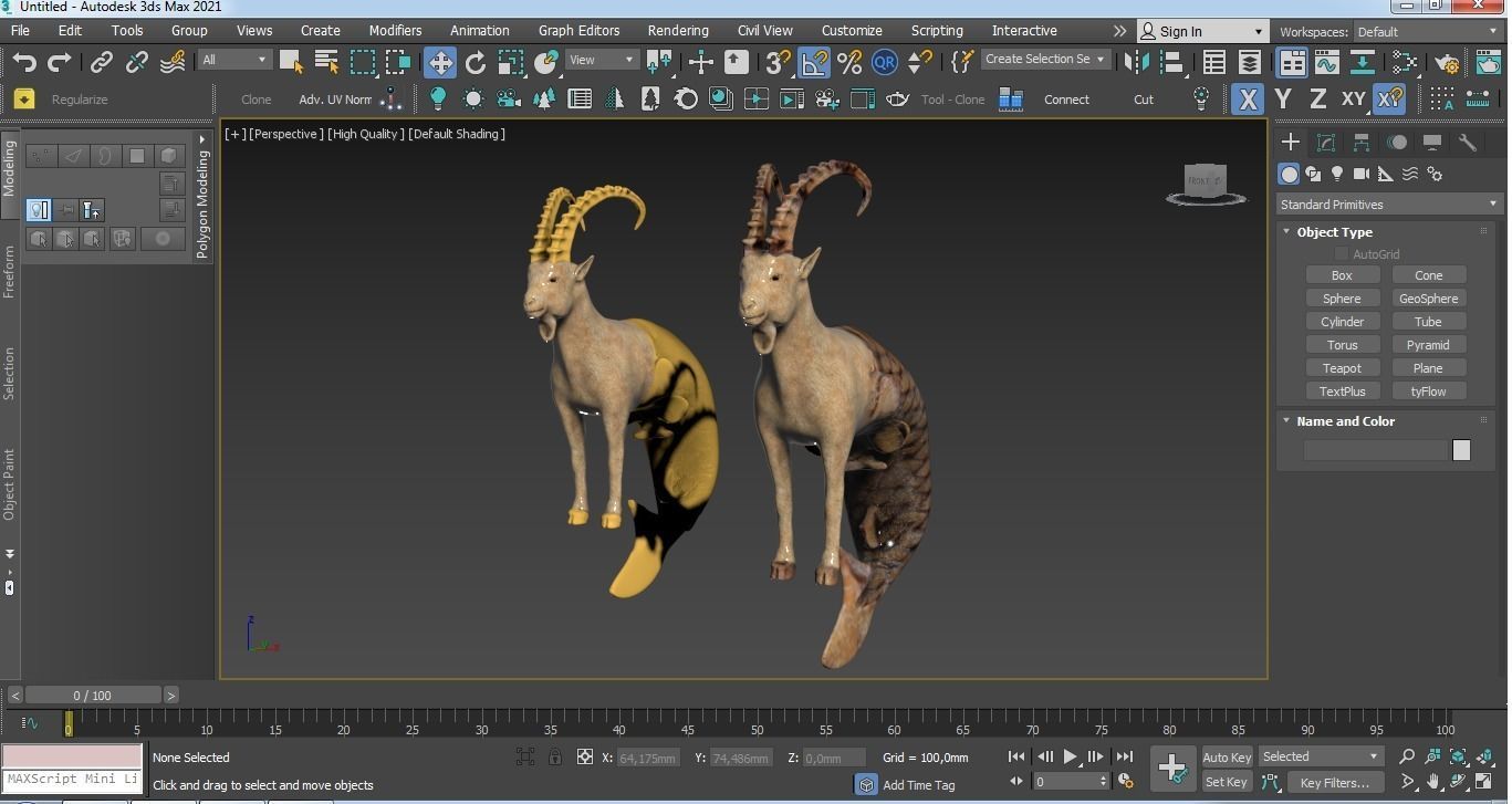 Capricorn mountain goat zodiac sign Two colors FBX STL OBJ MAX 3D model_2