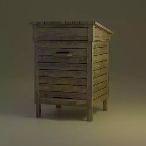 hive low-poly wooden chest of drawers