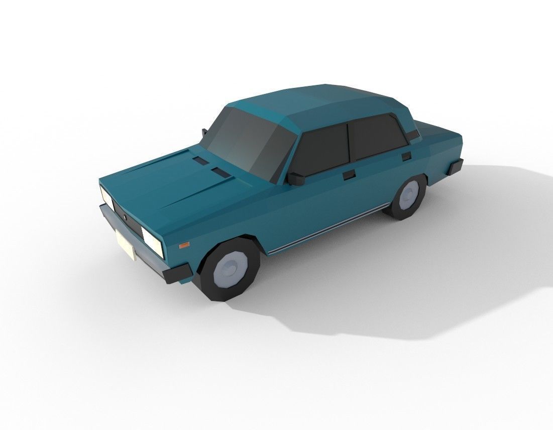 Lada 2105 1980 - 1582 poly - 6 Diffirent Colour Low-poly Low-poly 3D model_1