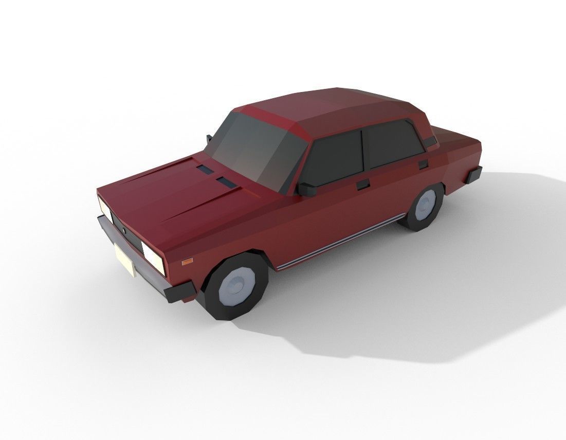 Lada 2105 1980 - 1582 poly - 6 Diffirent Colour Low-poly Low-poly 3D model_4